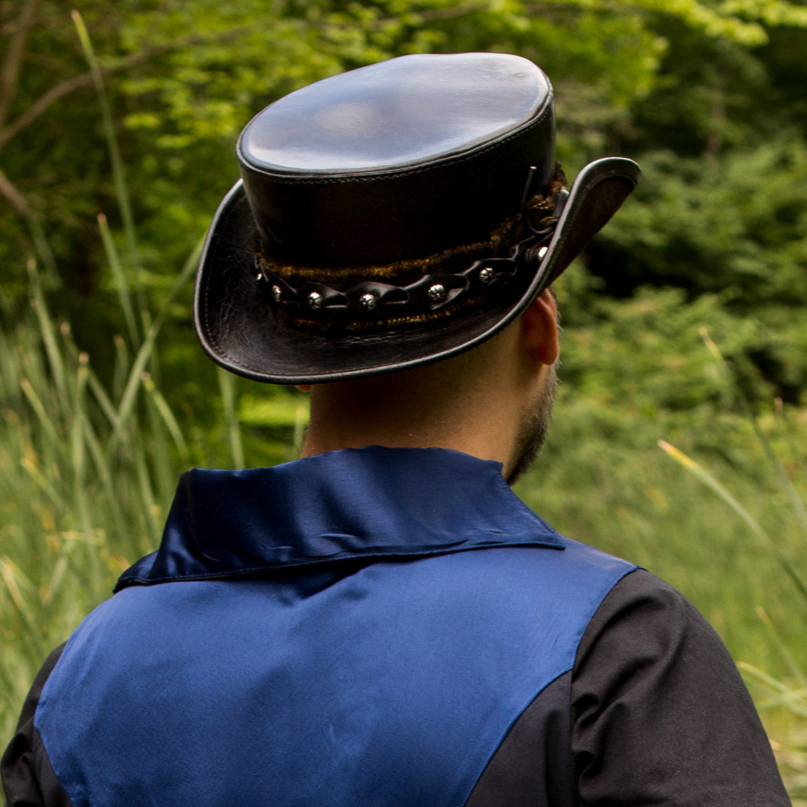 Zylinder aus Leder, schwarz, versch. Größen