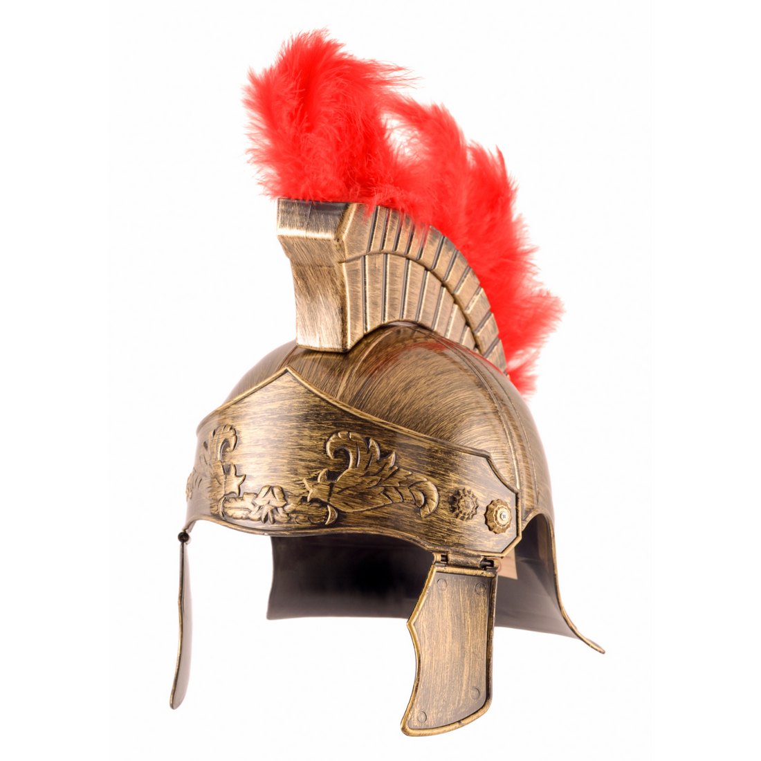 Kinder Römer Helm, gold mit Helmbusch, Kunststoff