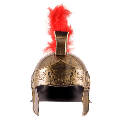 Kinder Römer Helm, gold mit Helmbusch, Kunststoff