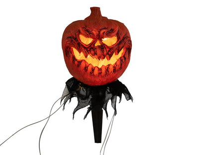 EUROPALMS Halloween Kürbisse mit Erdspieß, 3er-Set, 39cm