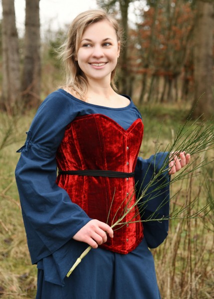 Hochwertige Corsage aus Samt, Vollbrustcorsage, rot