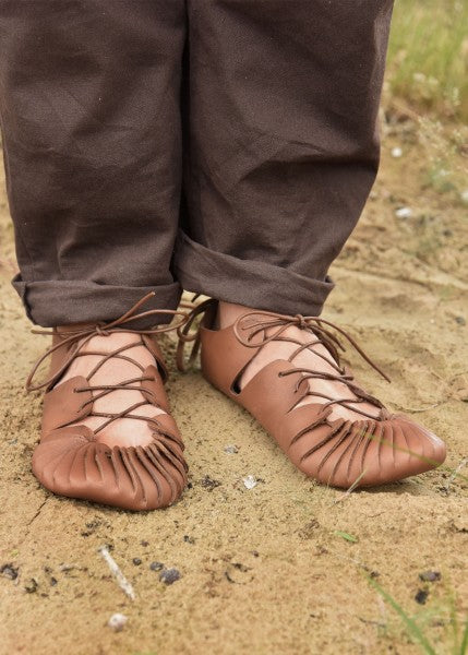 Mittelalter Bundschuhe, braun