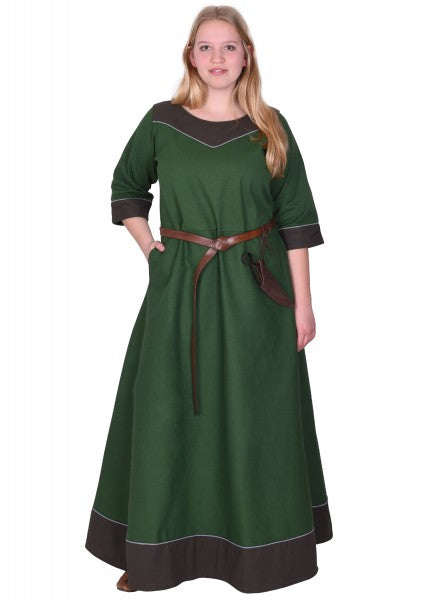 Mittelalterkleid Gesine aus Canvas, grün