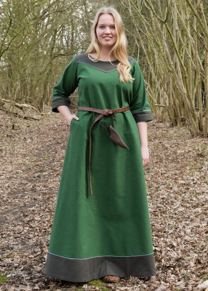 Mittelalterkleid Gesine aus Canvas, grün