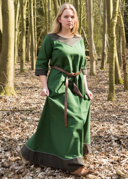 Mittelalterkleid Gesine aus Canvas, grün