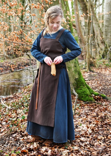 Wikinger Überkleid, Trägerkleid Tinna, braun