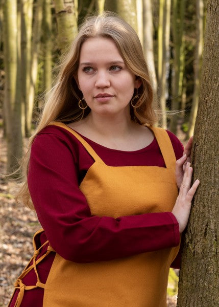 Wikinger Überkleid, Trägerkleid Tinna, senfgelb