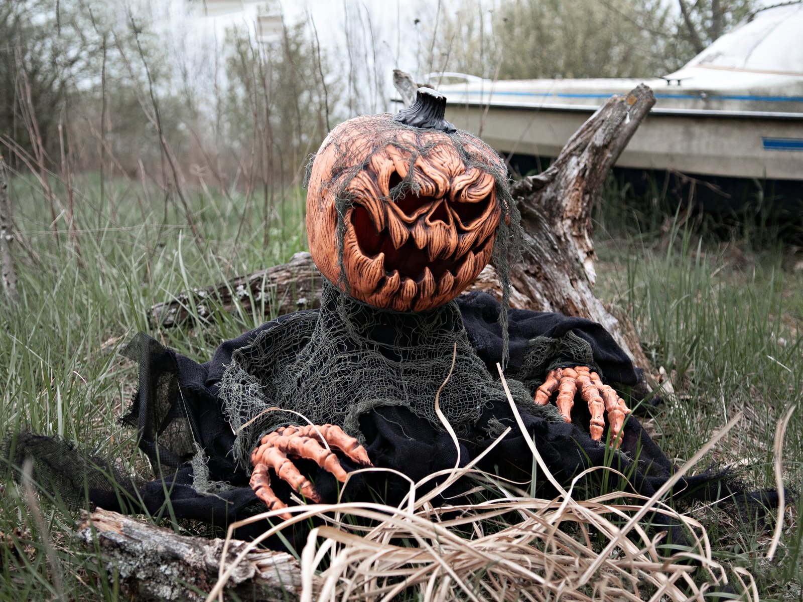 EUROPALMS Halloween Groundbreaker Kürbis-Monster, 50cm