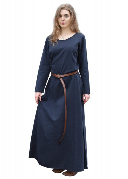 Schlichtes Mittelalterkleid Afra aus festem Canvas, dunkelblau