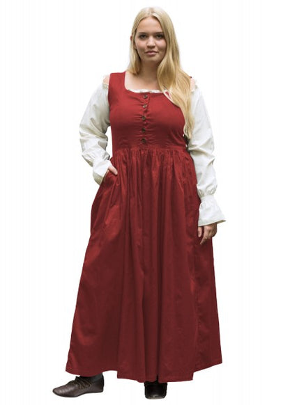 Ärmelloses Mittelalterkleid, Trägerkleid Lene, rot