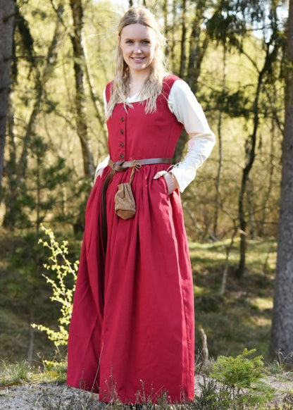 Ärmelloses Mittelalterkleid, Trägerkleid Lene, rot