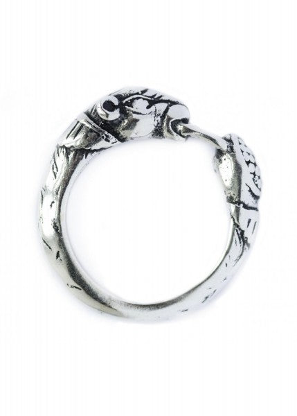 Wikinger Ring mit Hundekopf, Silber