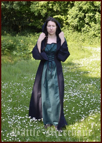 Mittelalterkleid Nele, schwarz/grün