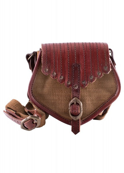 Tasche im Wikinger-Stil, Leder und Segeltuch