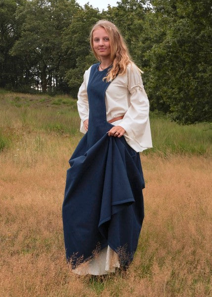 Mittelalter-Überkleid, Surcot Andra, dunkelblau