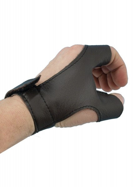 Bogenhandschuh aus Leder für Rechtshänder, braun