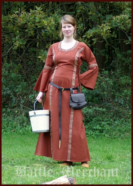 Mittelalter Kleid - Ella, Bordüre rot