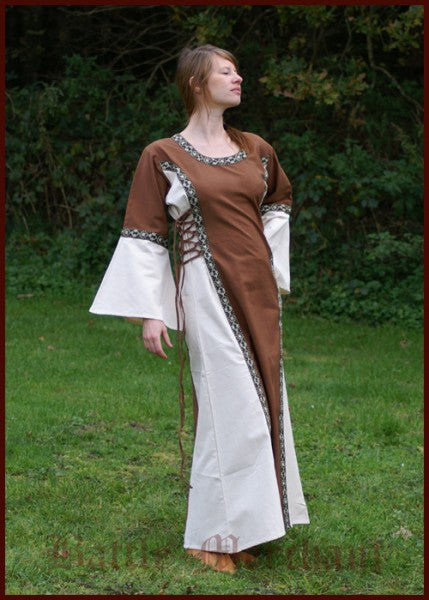 Mittelalter Kleid - Ella, hellbraun/natur