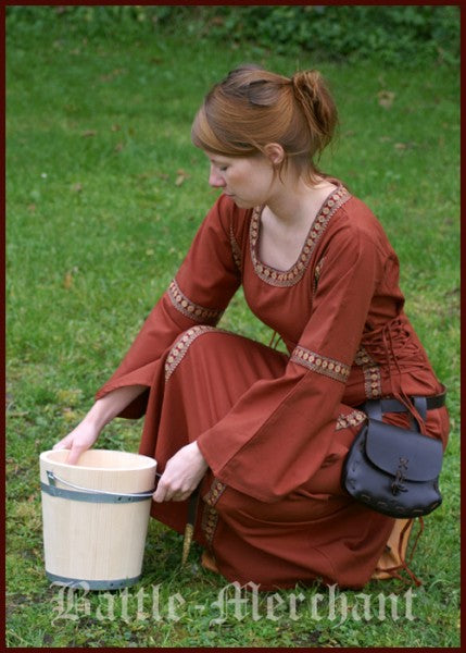 Mittelalter Kleid - Ella, Bordüre rot