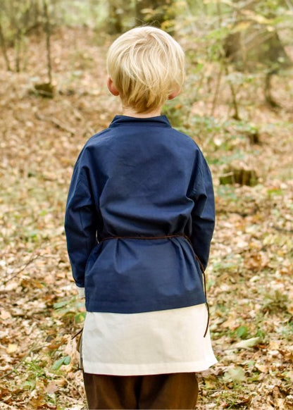 Kinder Mittelalter-Hemd Colin, blau