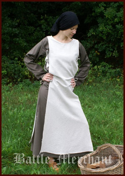 Mittelalterkleid Heske, natur/olive