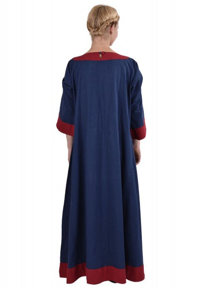 Mittelalterkleid Gudrun, blau/rot