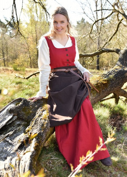 Ärmelloses Mittelalterkleid, Trägerkleid Lene, rot