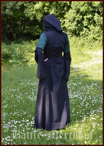 Mittelalterkleid Nele, schwarz/grün