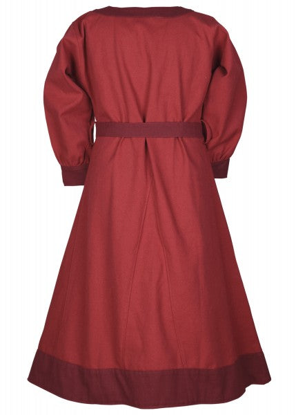 Kinder-Wikingerkleid Solveig, rot/weinrot