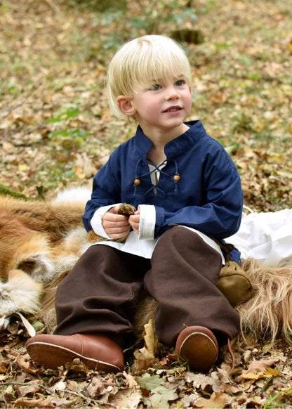 Kinder Mittelalter-Hemd Colin, blau