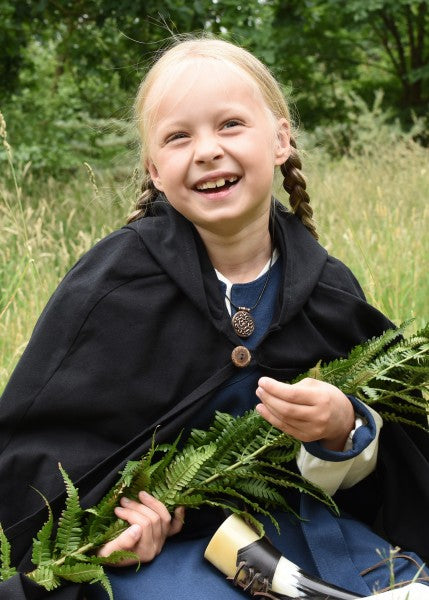 Kinder Mittelalter Umhang Paul, schwarz