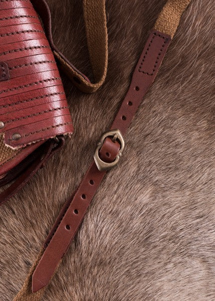 Tasche im Wikinger-Stil, Leder und Segeltuch