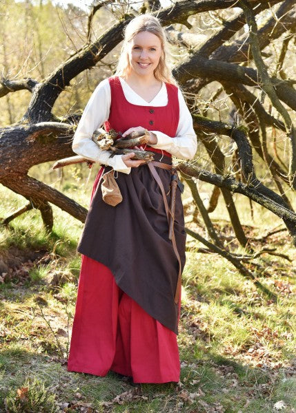 Ärmelloses Mittelalterkleid, Trägerkleid Lene, rot