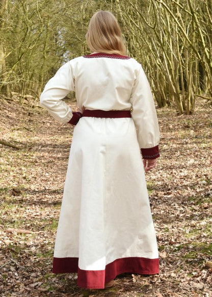 Wikinger Kleid Jona, natur/weinrot