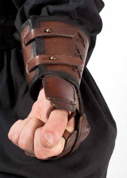 Panzerhandschuh aus Leder, Linke Hand