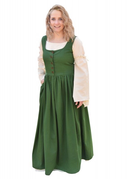 Ärmelloses Mittelalterkleid, Trägerkleid Lene, grün