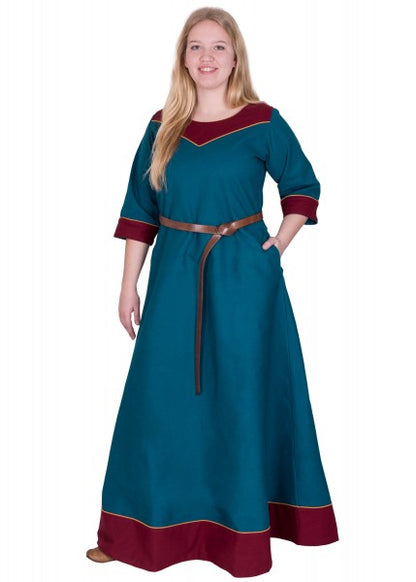 Mittelalterkleid Gesine aus Canvas, petrol