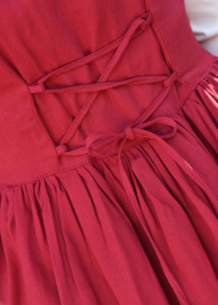 Ärmelloses Mittelalterkleid, Trägerkleid Lene, rot